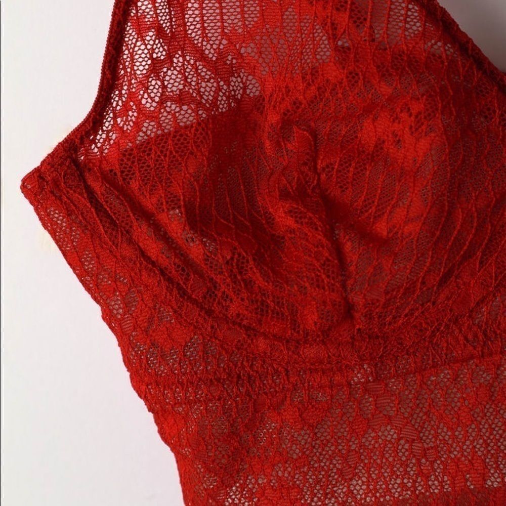Free People Tameeka Red Lace Underwire Bralette - Picture 6 of 7